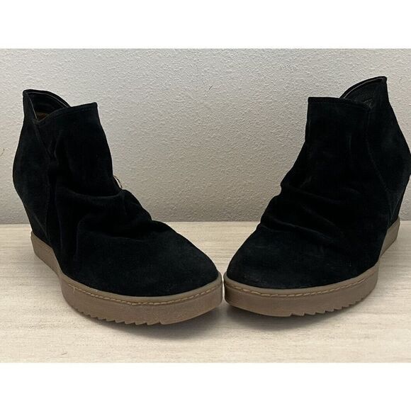 SOFFT AQUA Boots 11 SIRI Wedge Bootie Sneaker Ruching Suede Zip Waterproof NEW - Picture 5 of 16